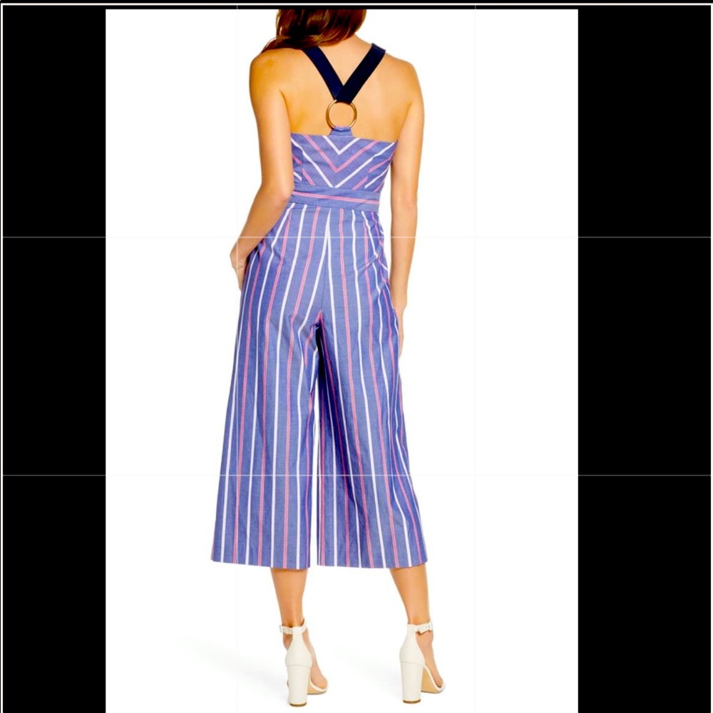 1901 Chevron Striped Red Jumpsuit. Size 10/L. NWT
